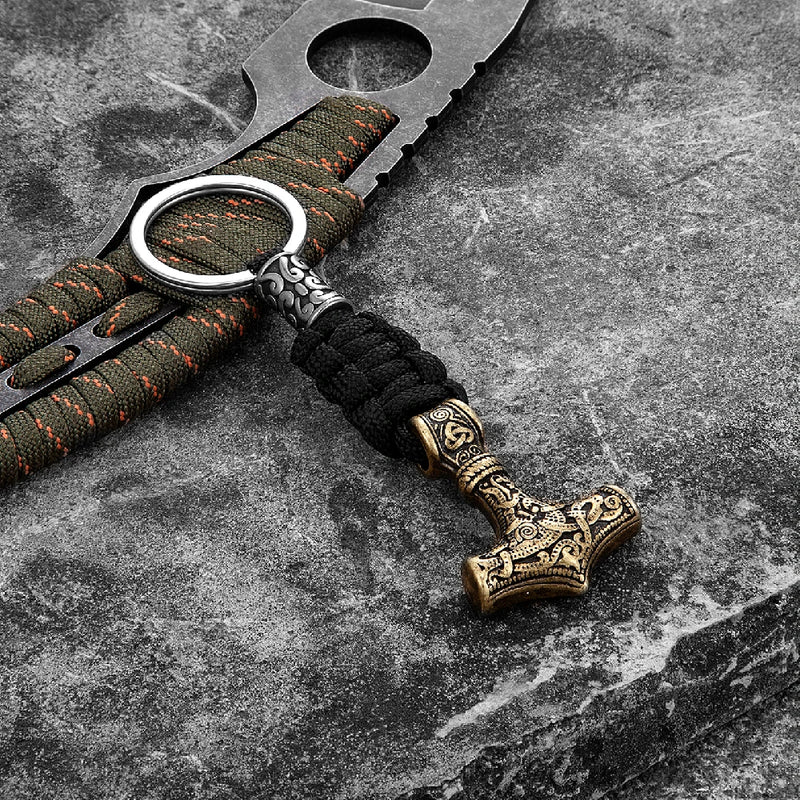 Thor's Hammer Paracord Keychain