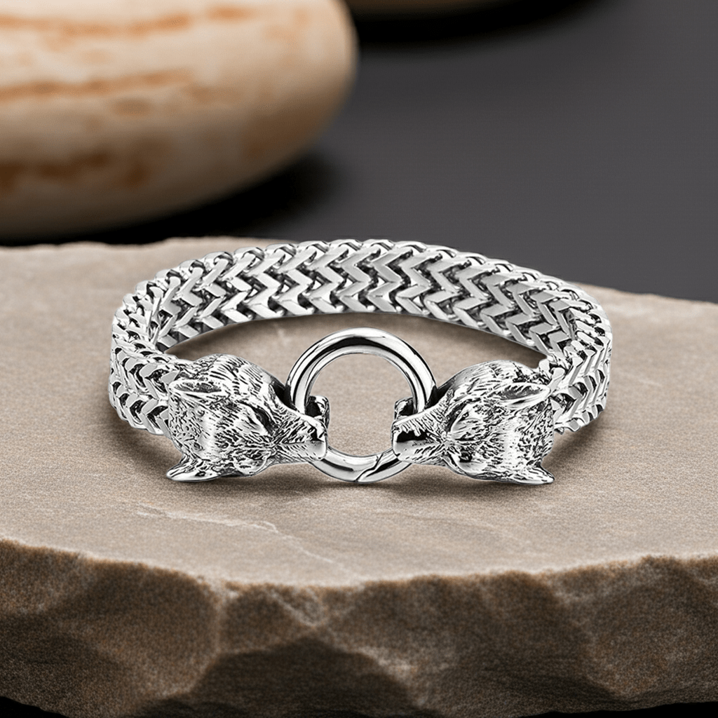 Viking Wolf Head Bracelet - Draugr